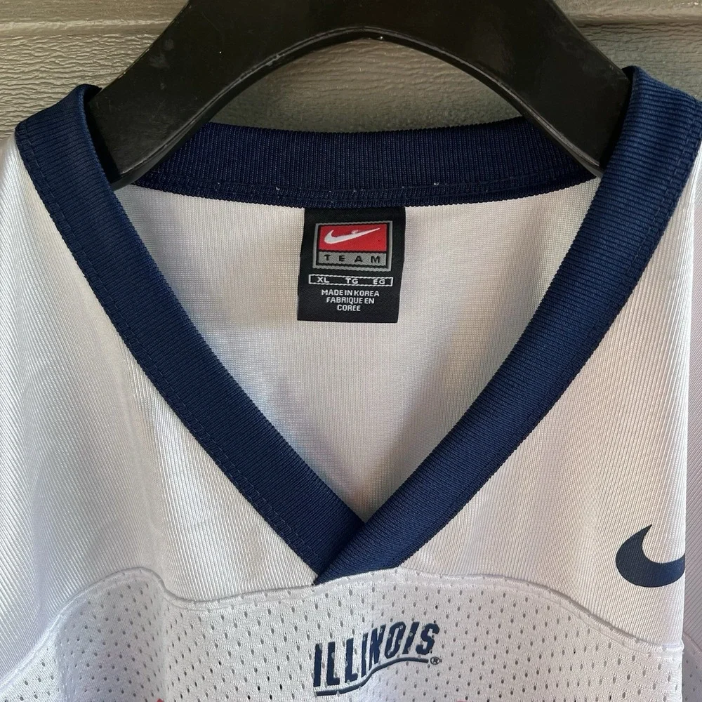 Vintage Nike Team Illinois Fighting Illini #26 Football Jersey White XL NCAA